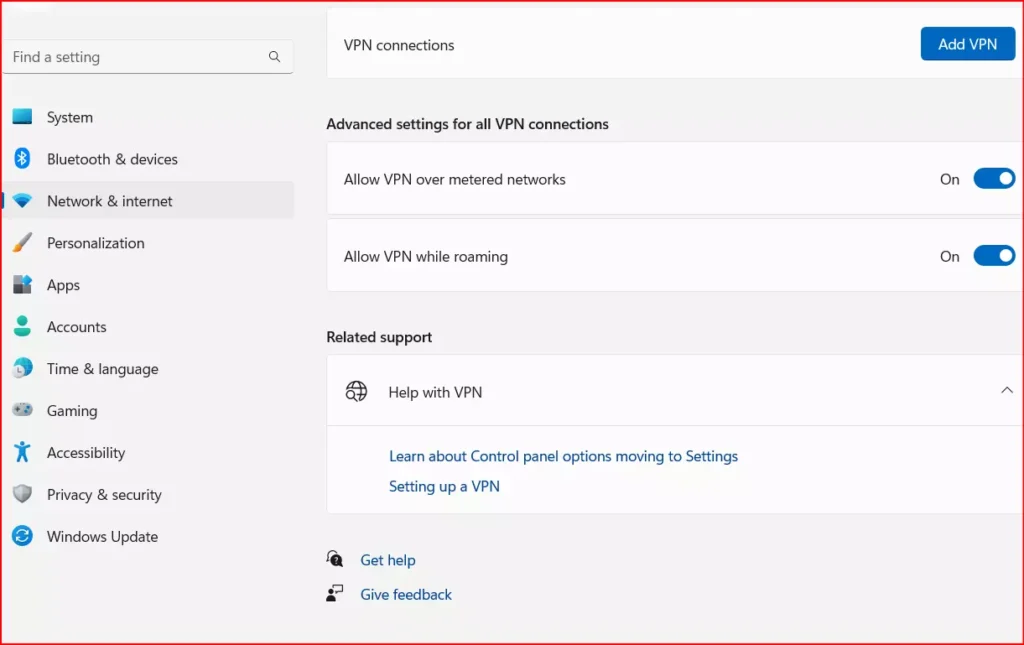 Network & Internet Setting